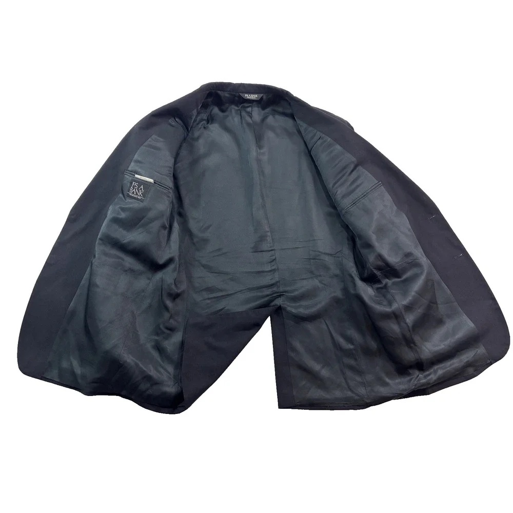Jos A Bank 48L 40x30 2pc Pant Suit all season wool black slim fit two button‎
